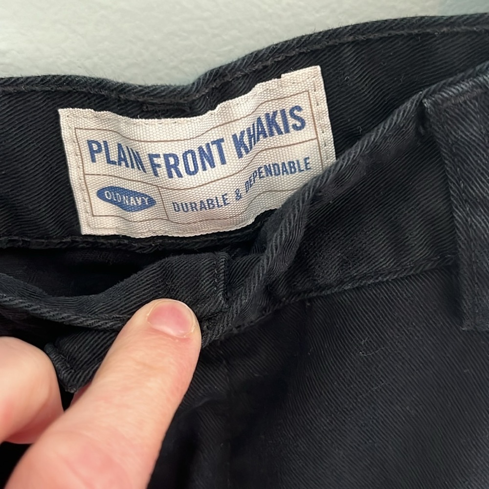 Old Navy Black men’s plain front khakis - size 36x34 100% cotton. - Picture 2 of 4